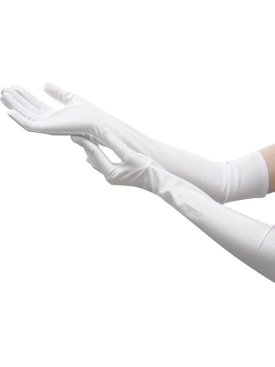 Accessories - Long white Opera Gloves for Women Satin Stretchy Elbow Length Party Gloves 🧤